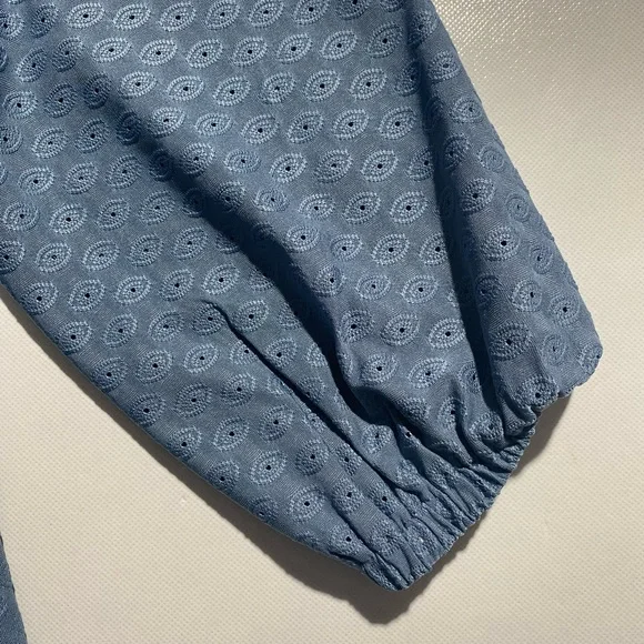 NEW Size M MICHAEL Michael Kors Shoulder Top Polyester Elastane Chambray $88 - Picture 2 of 10